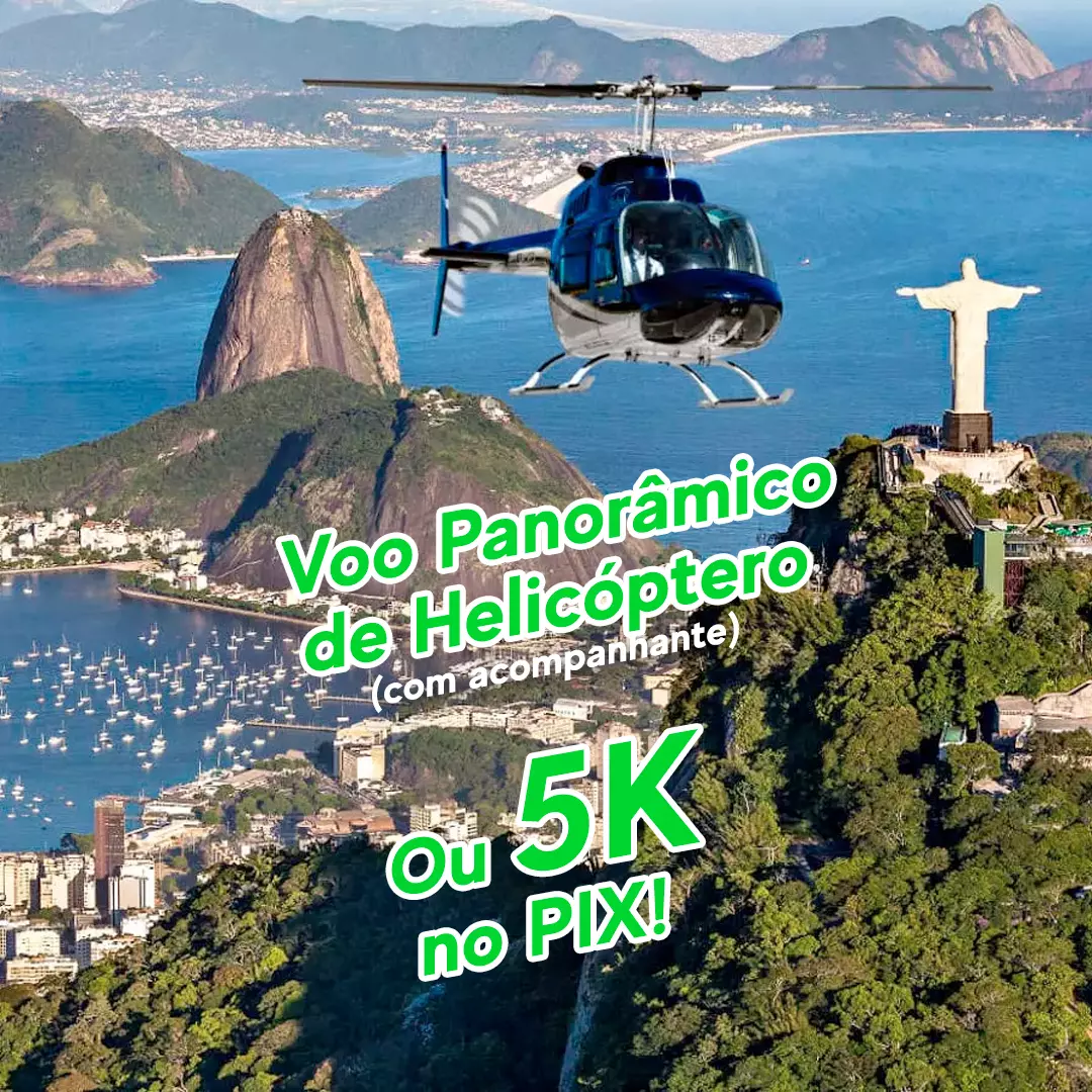 Voo Panorâmico de Helicóptero RJ ou 5K No PIX